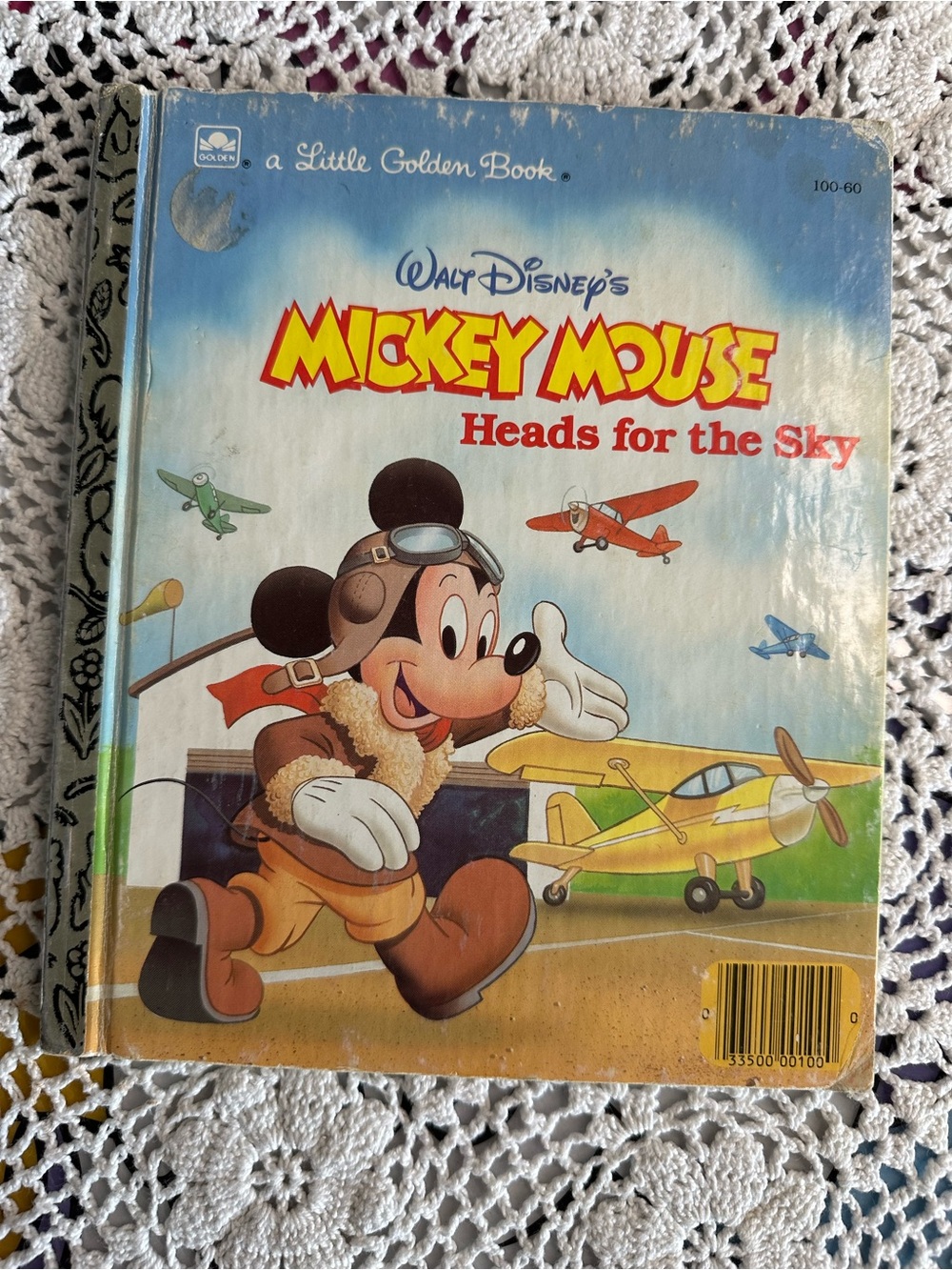 Vintage 1987 Walt Disney Mickey Mouse Heads for the Sky Little Golden Book